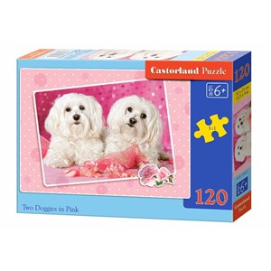 Castorland (B-13128) - "Two Doggies in Pink" - 120 brikker puslespil