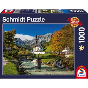 Schmidt Spiele (58225) - "De Bayerske Alper, Tyskland" - 1000 brikker puslespil