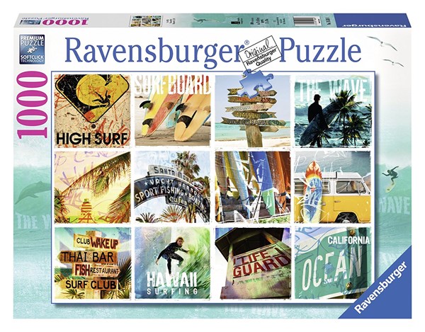 Ravensburger (19506) - "Surfer Collage" - 1000 brikker puslespil