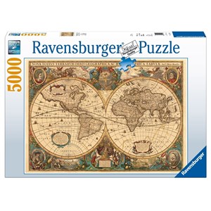 Ravensburger (17411) - "Antikt verdenskort" - 5000 brikker puslespil