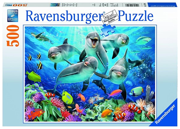 Ravensburger (14710) - "Dolphins in the coral reef" - 500 brikker puslespil