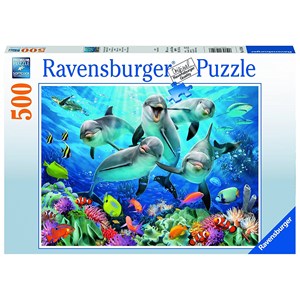 Ravensburger (14710) - "Dolphins in the coral reef" - 500 brikker puslespil