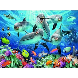 Ravensburger (14710) - "Dolphins in the coral reef" - 500 brikker puslespil