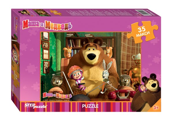 Step Puzzle (91211) - "Masha and The Bear" - 35 brikker puslespil