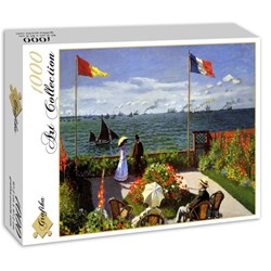 Grafika (00036) - Claude Monet: "Terrasse à Sainte-Adresse, 1867" - 1000 brikker puslespil