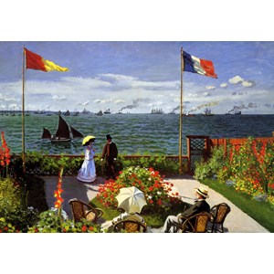 Grafika (00036) - Claude Monet: "Terrasse à Sainte-Adresse, 1867" - 1000 brikker puslespil