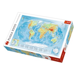 Trefl (10463) - "Physical Map of the World" - 1000 brikker puslespil