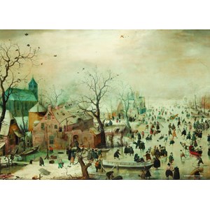 PuzzelMan (383) - Hendrick Avercamp: "Winter landscape" - 1000 brikker puslespil
