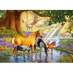 Castorland (B-030286) - "Horses by the Stream" - 300 brikker puslespil