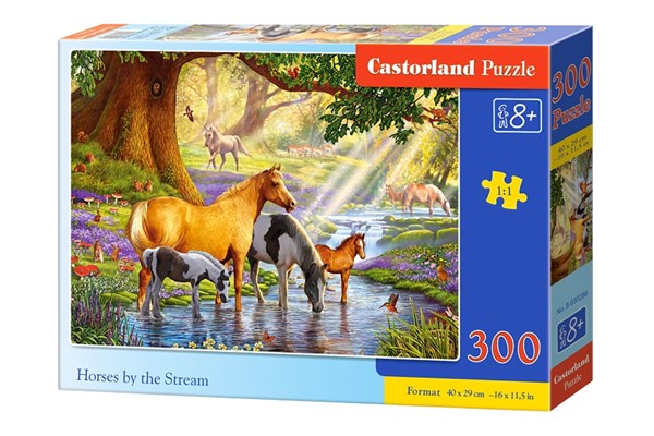 Castorland (B-030286) - "Horses by the Stream" - 300 brikker puslespil