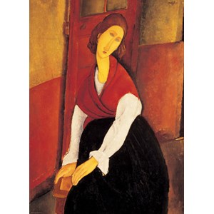 Eurographics (6000-1501) - Amedeo Modigliani: "Jeanne Hebuterne in Red Shawl" - 1000 brikker puslespil