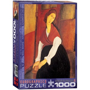 Eurographics (6000-1501) - Amedeo Modigliani: "Jeanne Hebuterne in Red Shawl" - 1000 brikker puslespil