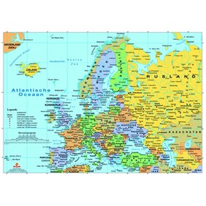 PuzzelMan (123) - "Map of Europe" - 1000 brikker puslespil