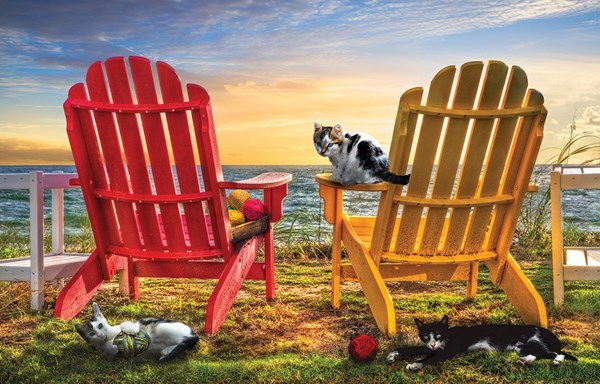 SunsOut (30112) - Celebrate Life Gallery: "Cat Nap at the Beach" - 1000 brikker puslespil