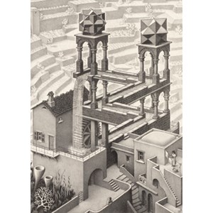 PuzzelMan (819) - M. C. Escher: "Waterfall" - 1000 brikker puslespil
