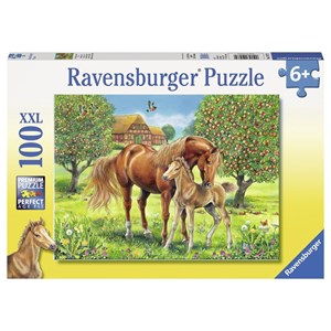 Ravensburger (10577) - "Heste på engen" - 100 brikker puslespil
