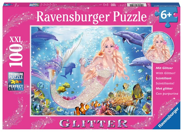 Ravensburger (13642) - "Mermaid and Dolphins" - 100 brikker puslespil