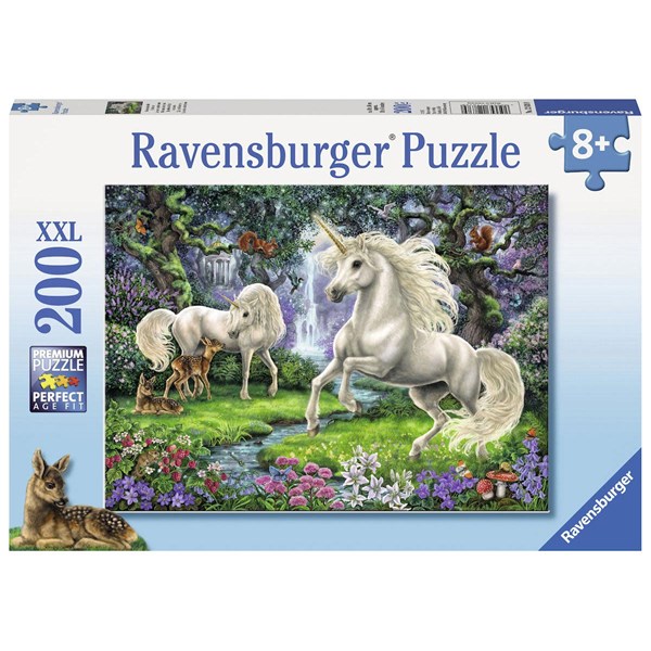 Ravensburger (12838) - "Mystiske enhjørninger" - 200 brikker puslespil