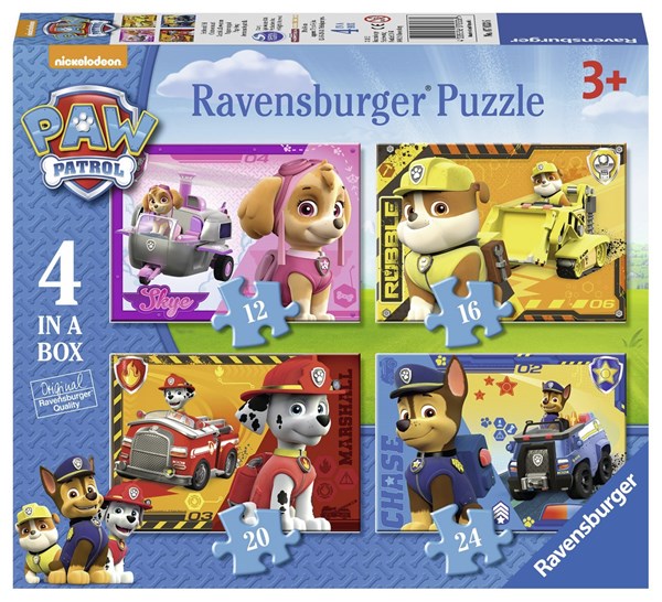 Ravensburger (07033) - "Paw Patrol, Puppies" - 12 16 20 24 brikker puslespil
