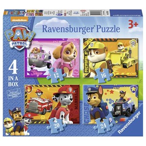 Ravensburger (07033) - "Paw Patrol, Puppies" - 12 16 20 24 brikker puslespil