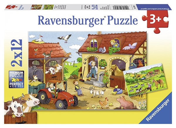 Ravensburger (07560) - "Arbejder på bondegården" - 12 12 brikker puslespil