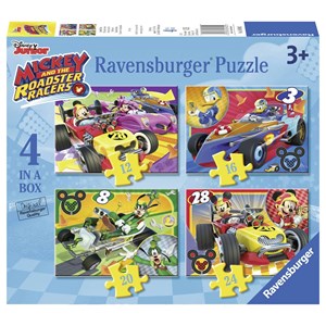 Ravensburger - "Mickey and the Roadster Racers" - 12 16 20 24 brikker puslespil