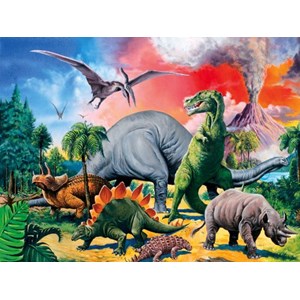 Ravensburger (10957) - "Midt i dinosaurier" - 100 brikker puslespil