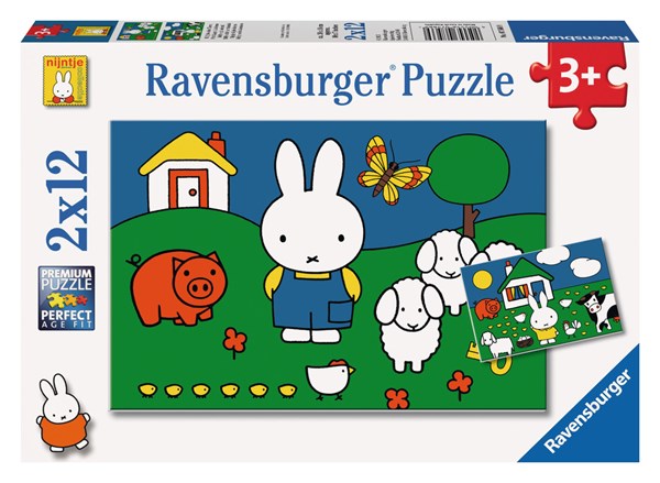 Ravensburger (07566) - "Miffy at the animals" - 12 brikker puslespil