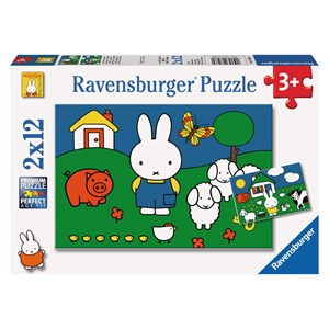 Ravensburger (07566) - "Miffy at the animals" - 12 brikker puslespil