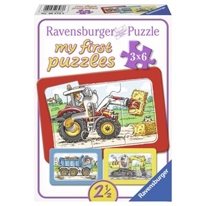 Ravensburger (06573) - "Gravemaskine traktor og tiplader" - 6 brikker puslespil