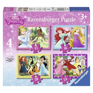 Ravensburger (07397) - "Disney Princess" - 12 16 20 24 brikker puslespil