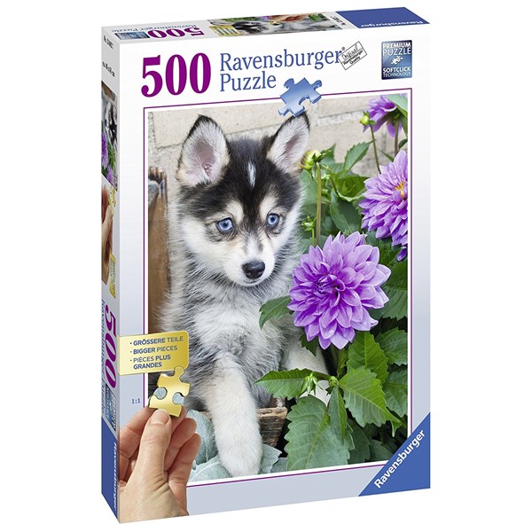 Ravensburger (13682) - "Sød huskyhund" - 500 brikker puslespil
