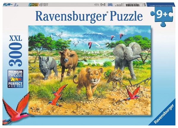 Ravensburger (13219) - "African Animal Babies" - 300 brikker puslespil