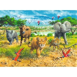 Ravensburger (13219) - "African Animal Babies" - 300 brikker puslespil