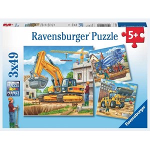 Ravensburger (09226) - "Maskiner på byggepladsen" - 49 brikker puslespil