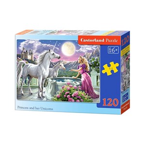 Castorland (B-13098) - "Princess and her Unicorns" - 120 brikker puslespil