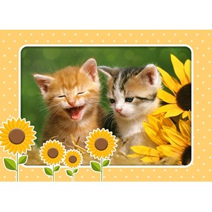 Castorland (B-06779) - "Two Kittens with Sunflowers" - 60 brikker puslespil