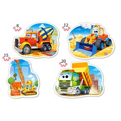 Castorland (B-043040) - "Construction Vehicles" - 8 12 15 20 brikker puslespil
