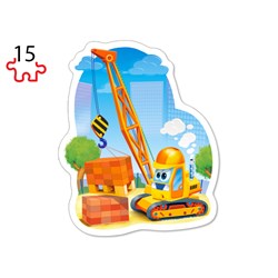 Castorland (B-043040) - "Construction Vehicles" - 8 12 15 20 brikker puslespil