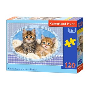 Castorland (B-13111) - "Kittens Curling up on a Blanket" - 120 brikker puslespil