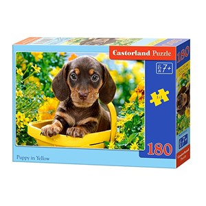 Castorland (B-018161) - "Hundehvalp i gult" - 180 brikker puslespil