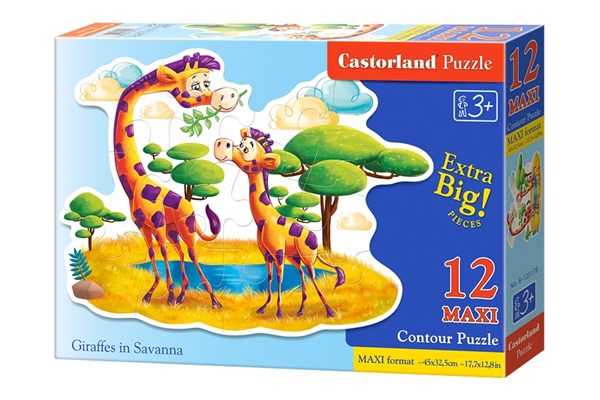 Castorland (B-120178) - "Giraffes in Savanna" - 12 brikker puslespil