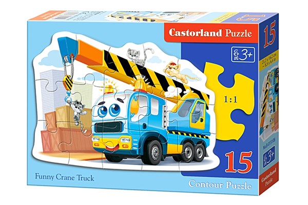 Castorland (B-015108) - "Funny Crane Truck" - 15 brikker puslespil