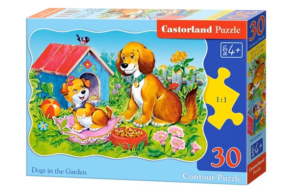 Castorland (B-03549) - "Dogs in the Garden" - 30 brikker puslespil