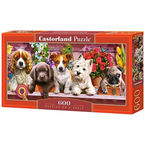 Castorland (B-060368) - "Puppies on a Shelf" - 600 brikker puslespil