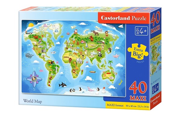 Castorland (B-040117) - "World Map" - 40 brikker puslespil