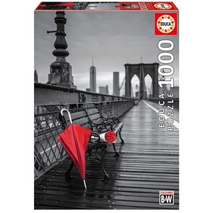 Educa (17691) - "Red Umbrella, Brooklyn Bridge" - 1000 brikker puslespil