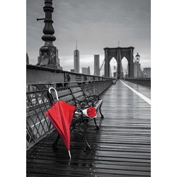 Educa (17691) - "Red Umbrella, Brooklyn Bridge" - 1000 brikker puslespil