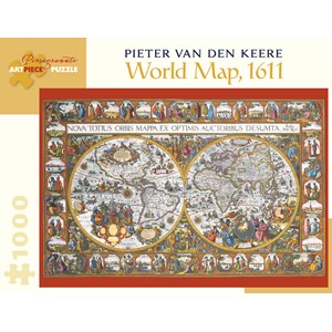 Pomegranate (AA902) - Pieter van den Keere: "World Map, 1611" - 1000 brikker puslespil