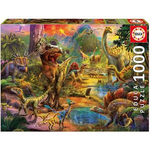 Educa (17655) - "En verden af dinosaurer" - 1000 brikker puslespil